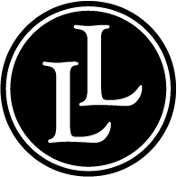 Learning Leathercraft Logo - Two white L's on a black background with a white border